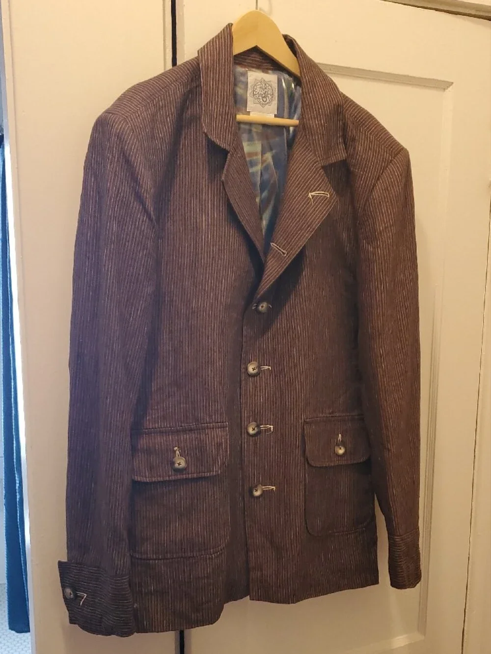 Men's Brown Pinstripe Corduroy Blazer